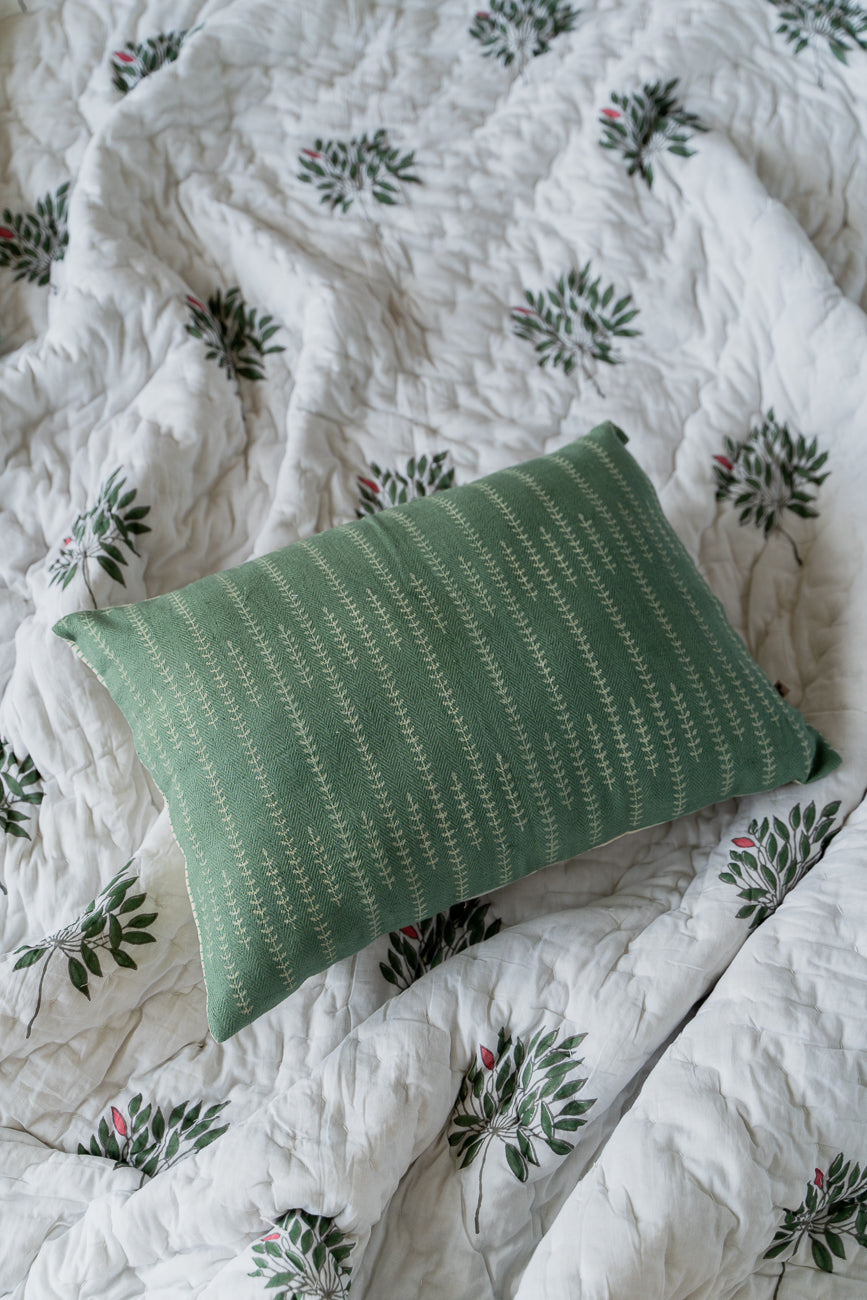Sage green butti cushion cover