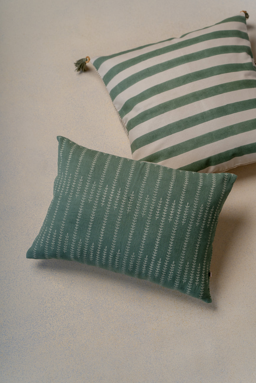 Sage green butti cushion cover
