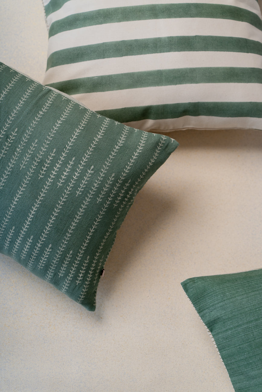 Sage green butti cushion cover
