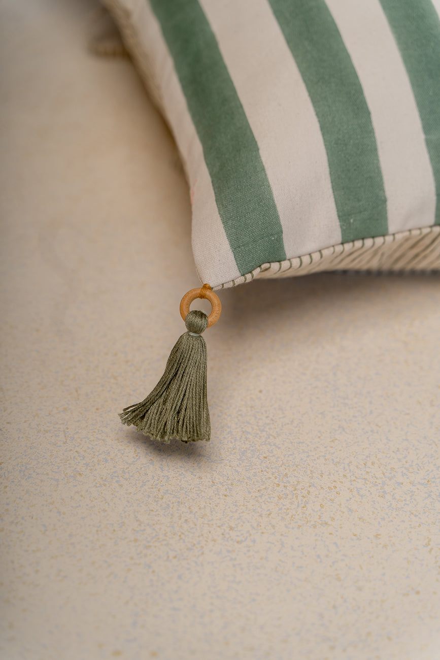 Bold & Beautful in Sage green cushion