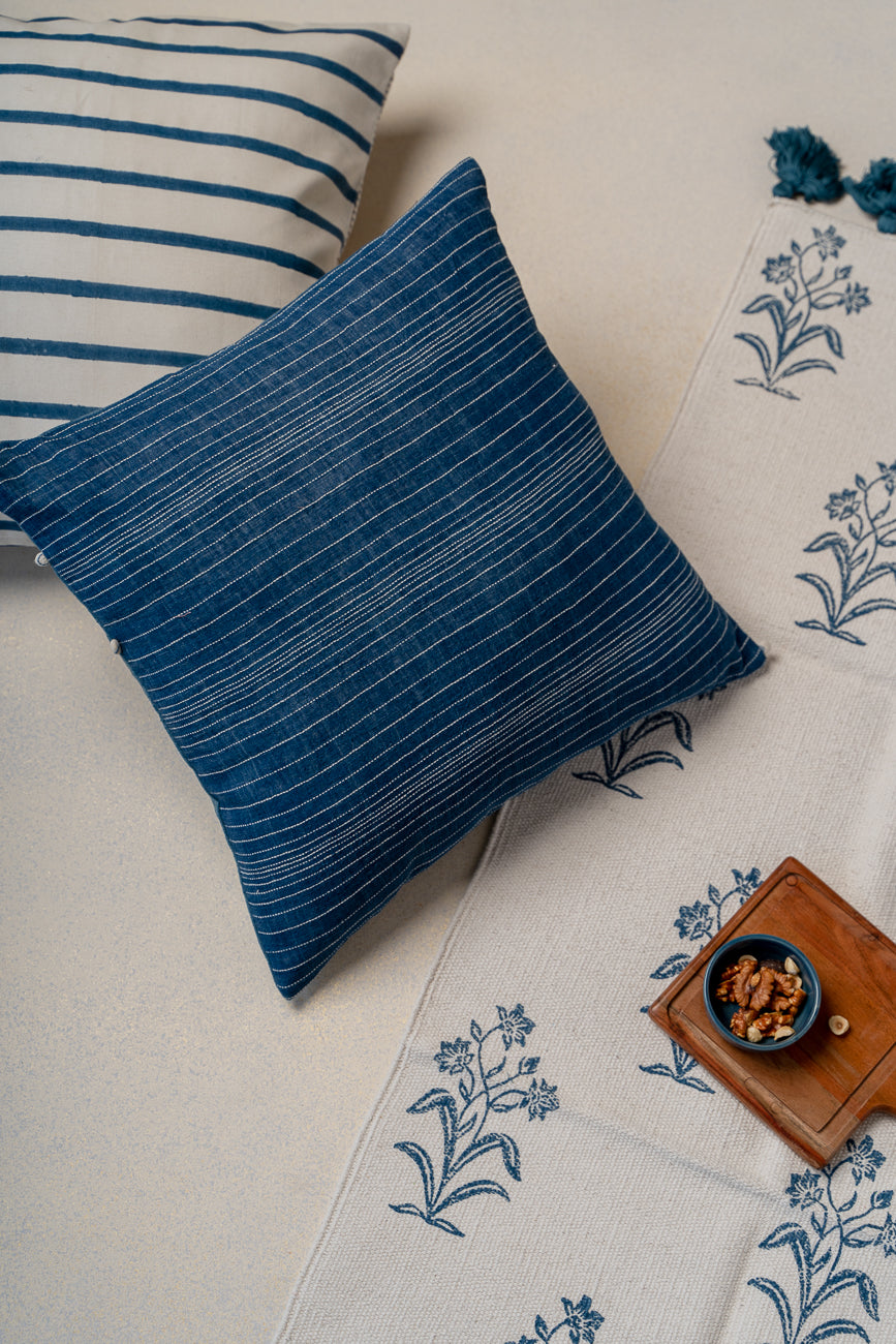 Tropical striped cushion cover