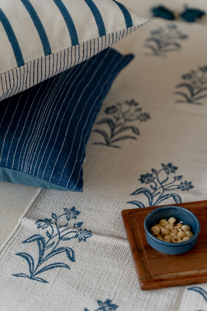 Tropical striped cushion cover