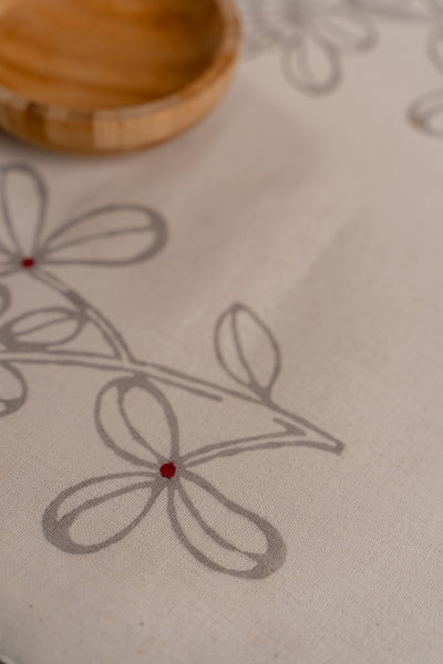 Firangipani table runner in grey