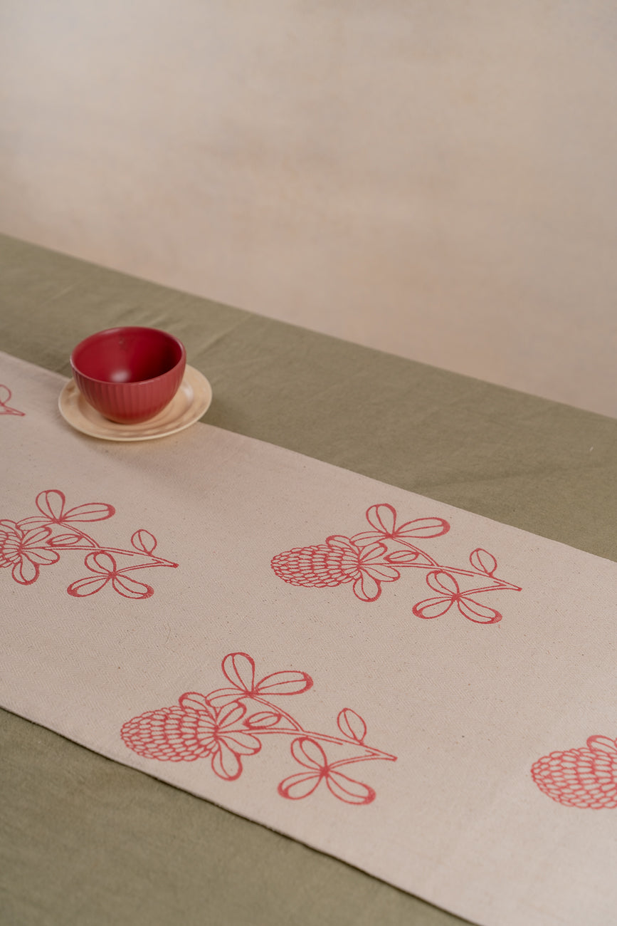 The Red Firangipani Table Runner