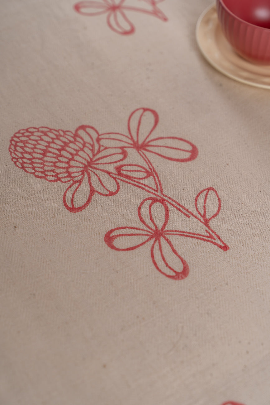 The Red Firangipani Table Runner