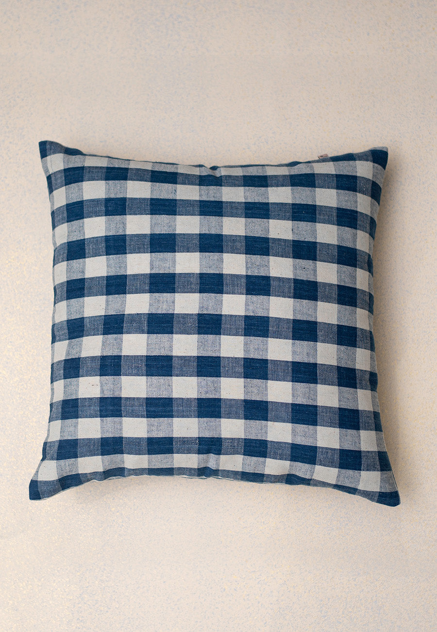 Indigo Checkered Cushion