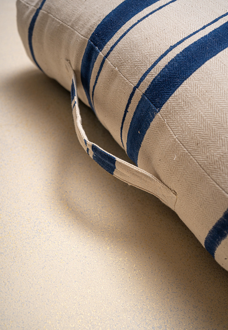 The Navy Striped Floor Cushion