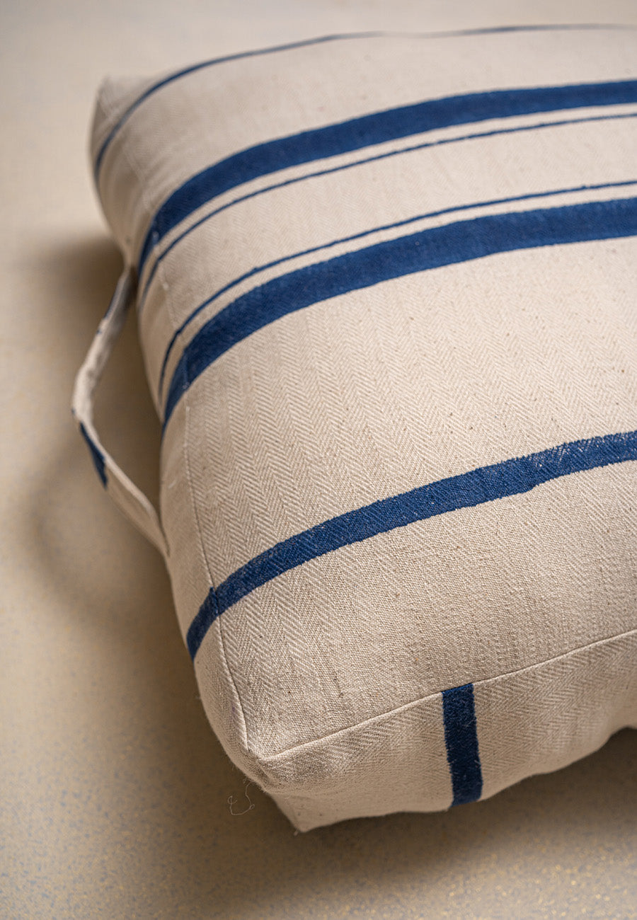 The Navy Striped Floor Cushion